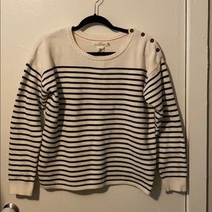 H&M striped sweater with button detail